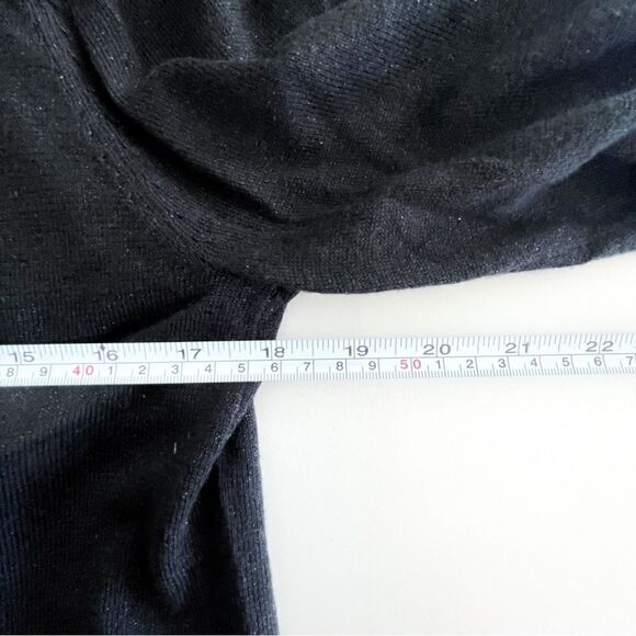 Calvin Klein Sparkle Knit Cropped Open Cardigan Black Lightweight Women's L - Picture 4 of 7